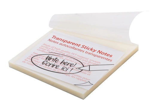O.WKs.100s See through Sticky Notes 3" x 3", PET, PBH
