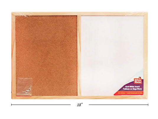 O.WKs. 18x12" Cork/White Board, shrink wrap