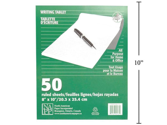 50-sheet 8x10" Ruled Writing Tablet