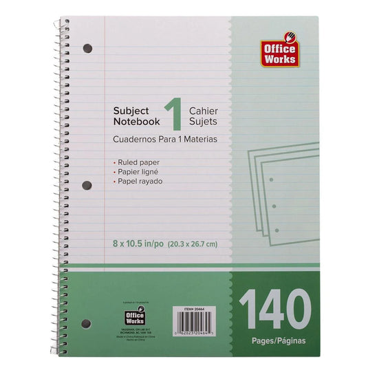 O.WKs. 140-P 8x10.5" Coil Notebook (HZ)