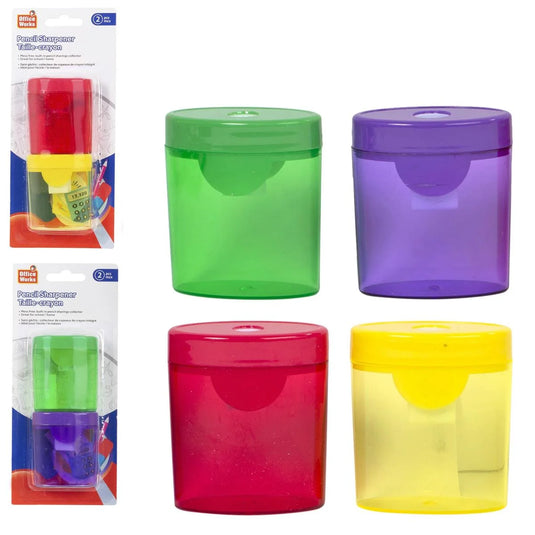 O.WKs. 2pc Pencil Sharpeners, Blister card