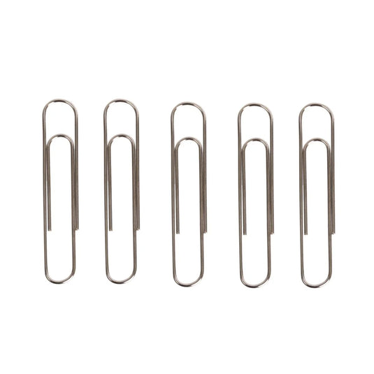 O.WKs. 80-pc Metal Paper Clips, 50mm, clam pack w/ header