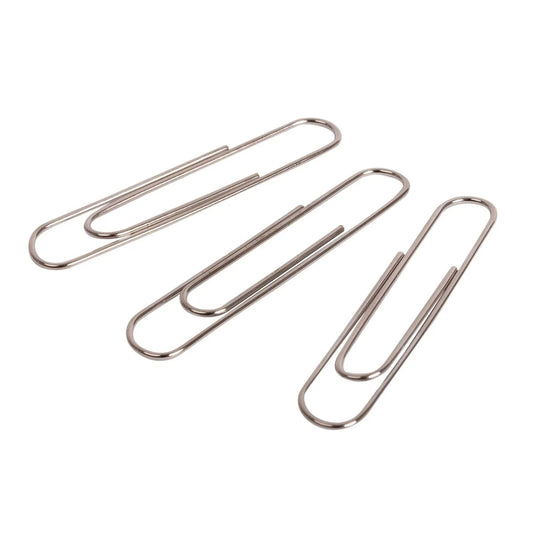 O.WKs. 80-pc Metal Paper Clips, 50mm, clam pack w/ header