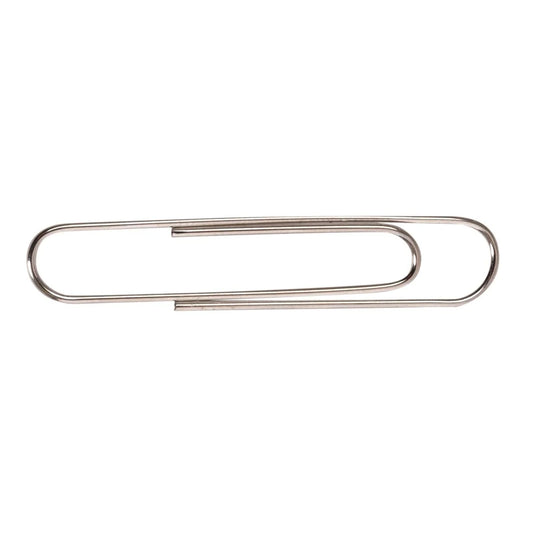 O.WKs. 80-pc Metal Paper Clips, 50mm, clam pack w/ header