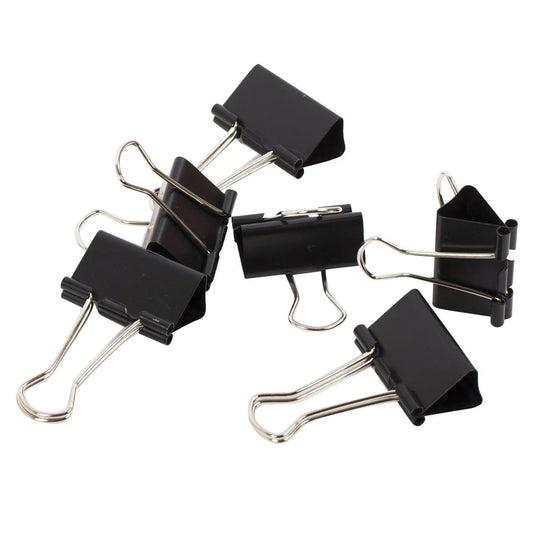 Desk Tech 6-pc 1.25" Binder Clip, Black, b/c (HZ)