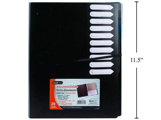 Desk Tech Plastic Document Folder with Tab, 11.5"x9.5", label