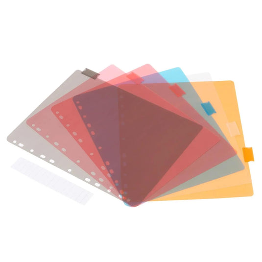 O.WKs. 6-pc PVC Index Divider, plastic bag w/ insert
