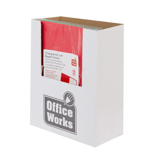 O.WKs. 3-Tang Paper Report Cover 2-pk, Letter Size, bag