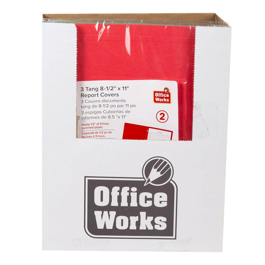 O.WKs. 3-Tang Paper Report Cover 2-pk, Letter Size, bag