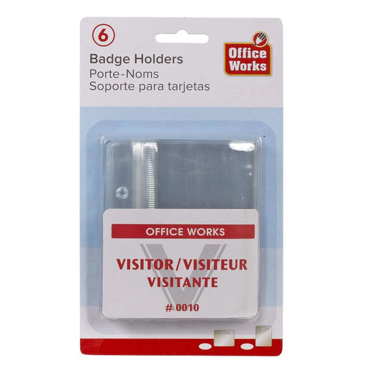 O.WKs. 6-pc Hor. Badge Holder, b/c