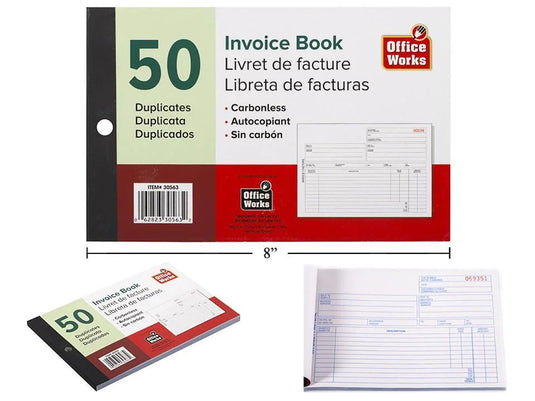 O.WKs. 50 Duplicate Invoice Book, Carbonless