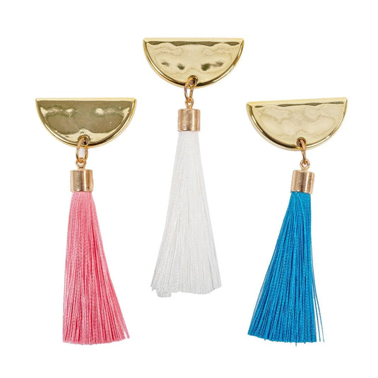 O. Wks - 3 pcs Tassel magnetics Pink,Wht,Blue. Locker series, b/c