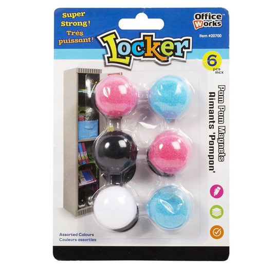 O. Wks- 6pc Pompom Magnetic, for Locker b/c (HZ) Original