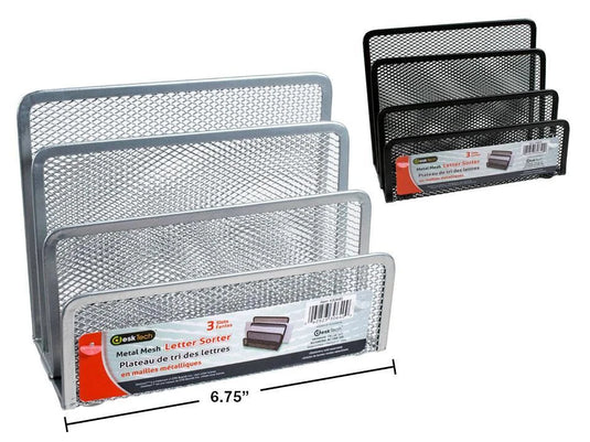 Desk Tech Metal Mesh Letter Sorter , 6.7x5.5x3", label