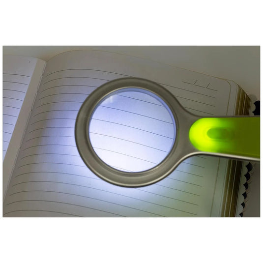 O.WKs. 2-1/4" 3x Magnifying Glass w/ Light & Glass - BL, PK, GN