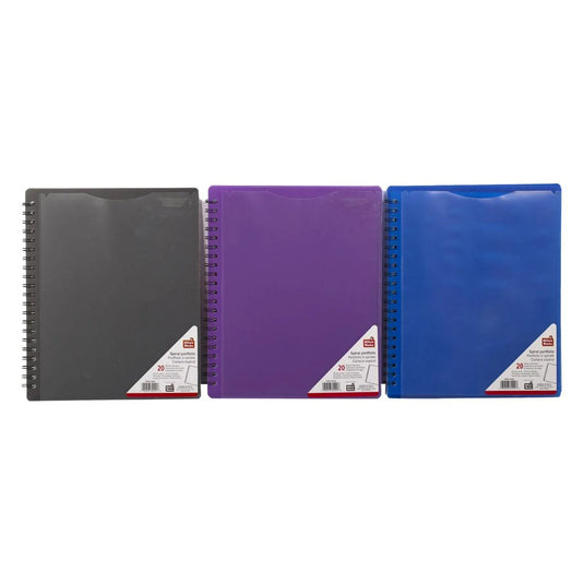 O.WKs 20 Pockets Spiral Portfolio 8.5"x11" Acid free.