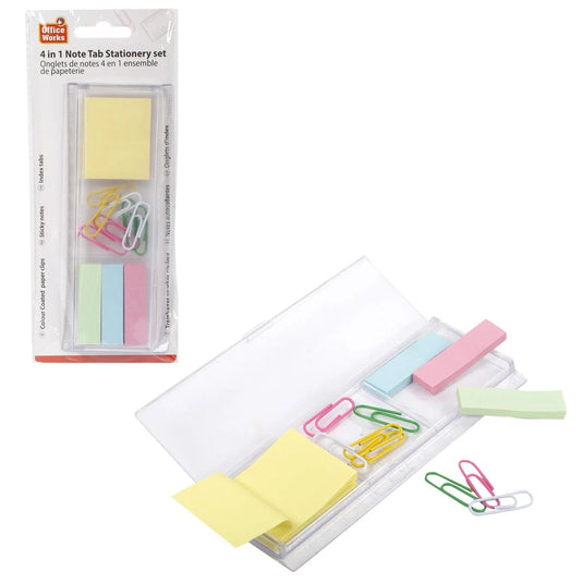 O.WKs.4in1 Note tabs Stationery Set Ruler Clear box, HPB