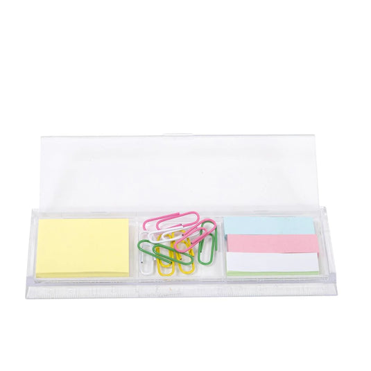 O.WKs.4in1 Note tabs Stationery Set Ruler Clear box, HPB