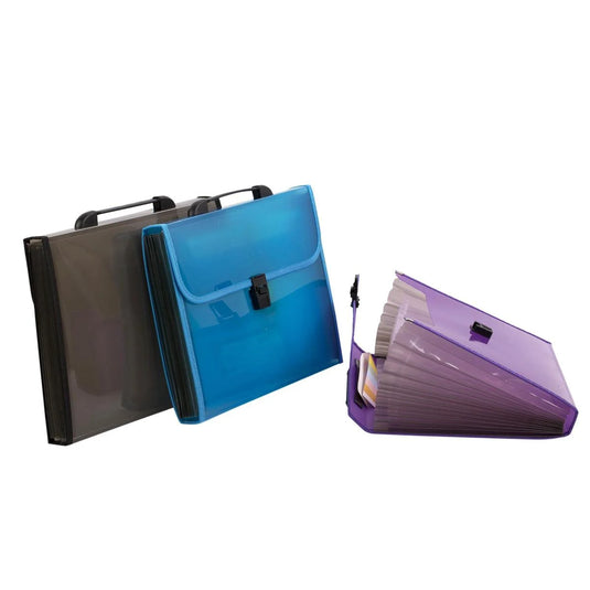 Desk Tech 13 pkt File Organizer Letter size, handle w/ lock flap.