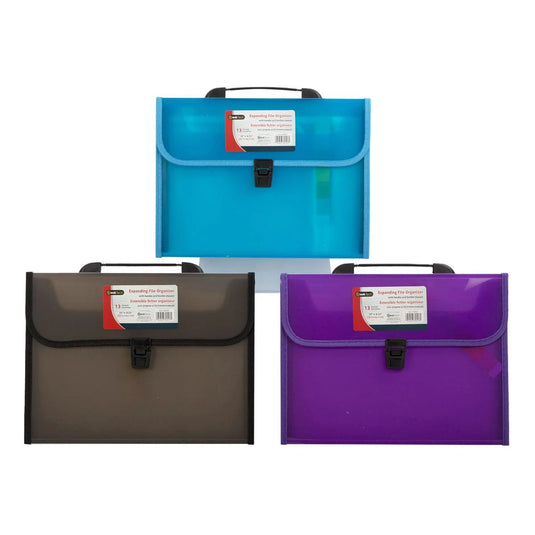Desk Tech 13 pkt File Organizer Letter size, handle w/ lock flap.
