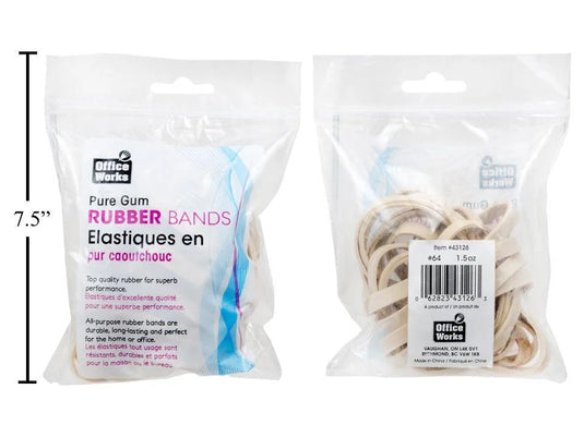 O.WKs. #64 Rubber Bands, 1.5oz, zip lock bag (HZ)