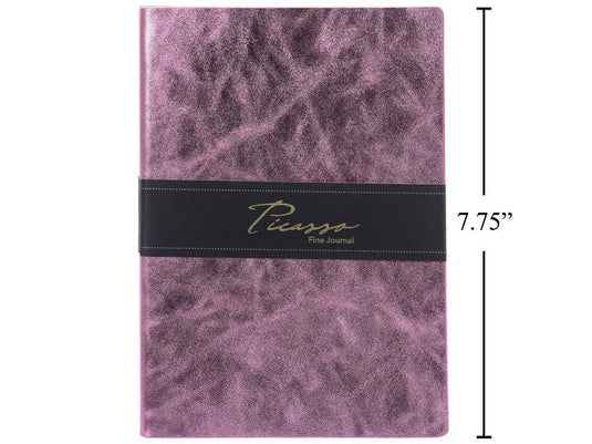 Picasso, 5.5x7.75" 80-sheet Ruled Soft Journal, 80gsm, Metallic Pink,