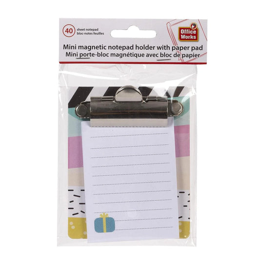 O.Wks, Mini Magnetic Clip board 10*8cm, 7.9x6cm notepad