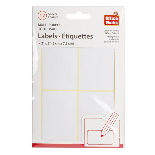 O.WKs. Multi-Purpose Label, 12sh, 48pcs 50x75mm,PBH
