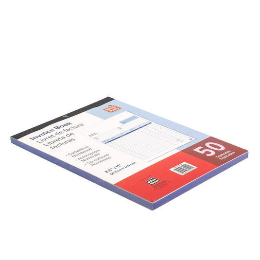 O.WKs. 50 Triplicates Invoice Book, 8.5" x 11" Carbonless