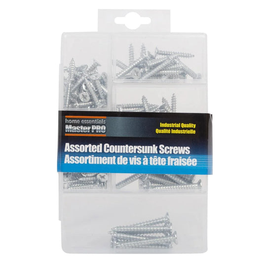 H.E. Master Pro, 110-pc Assorted Countersunk Screws, pvc bx w col