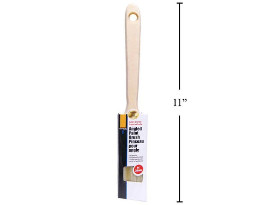 H.E. Paint Pro, 1.5" Angled Paintbrush, Wooden Handle, slv card