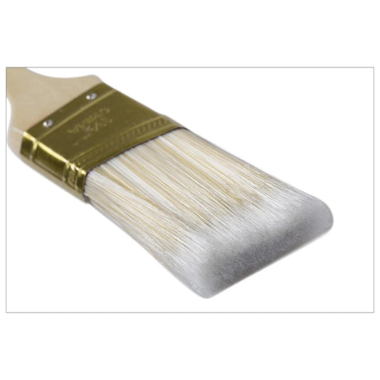 H.E. Paint Pro, 1.5" Angled Paintbrush, Wooden Handle, slv card