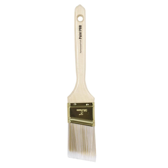 H.E. Paint Pro, 2" Angled Paintbrush, Wooden Handle, slv card