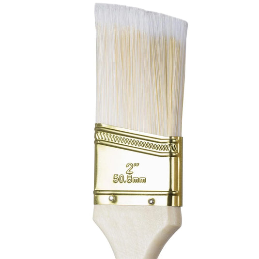 H.E. Paint Pro, 2" Angled Paintbrush, Wooden Handle, slv card