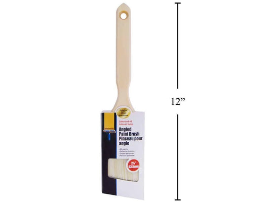 H.E. Paint Pro, 2.5" Angled Paintbrush, Wooden Handle, slv card