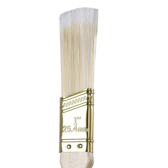 H.E. Paint Pro , 1" Angled Paintbrush, Wooden Handle, slv card
