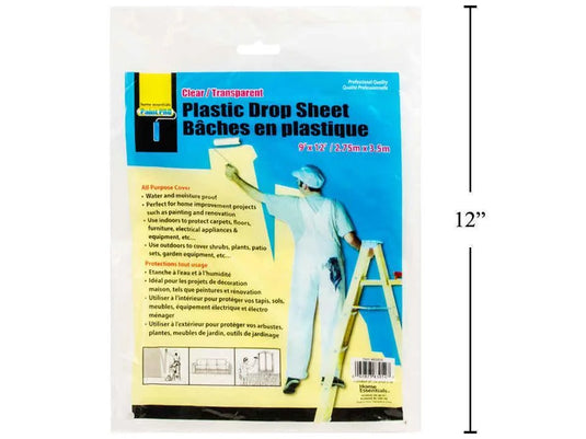 H.E. Paint Pro, Plastic Drop Sheet 9ft.x12ft, ppb