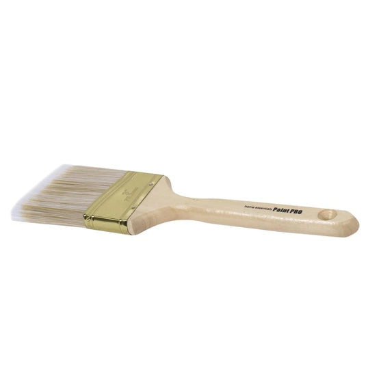H.E. Paint Pro, 3" Angled Paintbrush, Wooden Handle, slv card