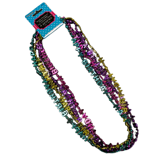 BEAD NECKLACES HAPPY BIRTHDAY 32in