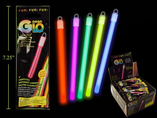 Neon Glo 4" Light Stick & Necklace, foil pack
