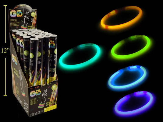 Neon Glo 15-pc 8" Bracelet/Tube, 5 col. per Tube (HZ)