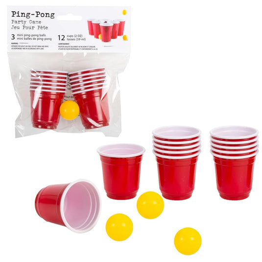 Mini Beer Pong Party Game, 3 balls, 12(2oz) cups,will replace 45250(CS)