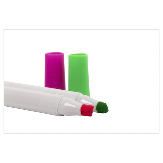 O.WKs 2pc Dual chisel tip Hilighter Green&Orange / Yellow&Pink