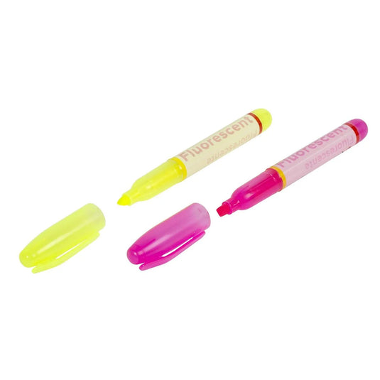 O.WKs. 2-pc Chisel Tip Highlighters Yellow & Pink