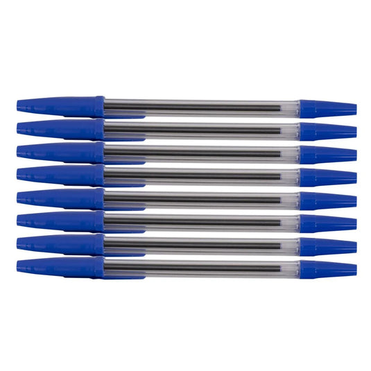 O.WKs. 8-pc 6.25" Ball Pens, Blue