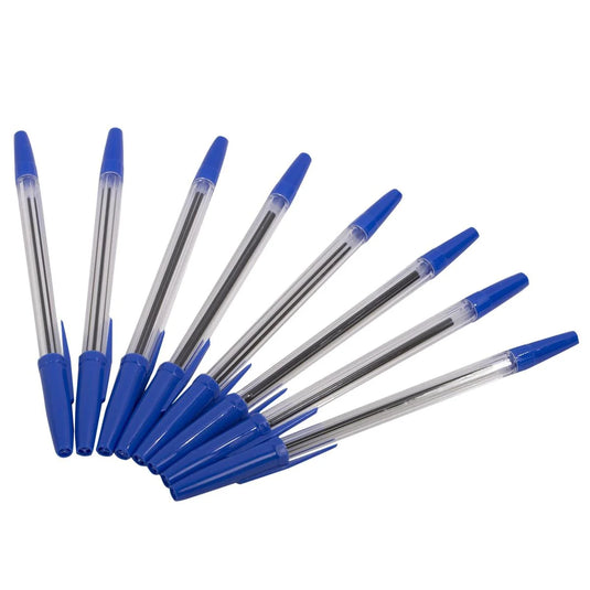 O.WKs. 8-pc 6.25" Ball Pens, Blue