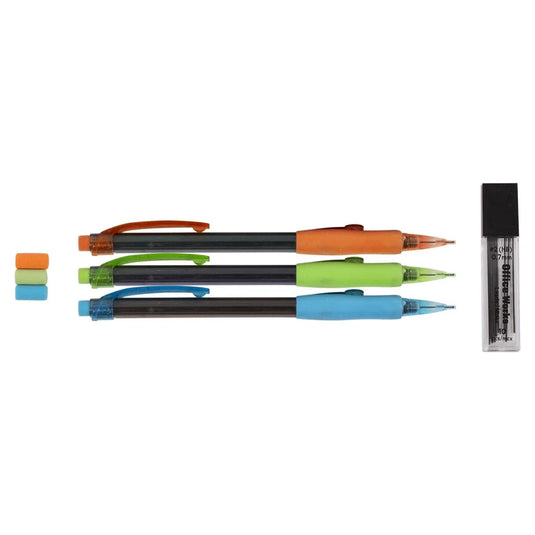 O.WKs. 3-Pc mechanical Pencils w/ Leads Set 0.7mm, b/c (HZ)