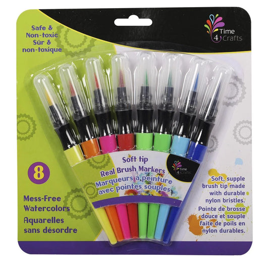 Time 4 Crafts,8 pcs Brush markers Rectangular card, Fan position