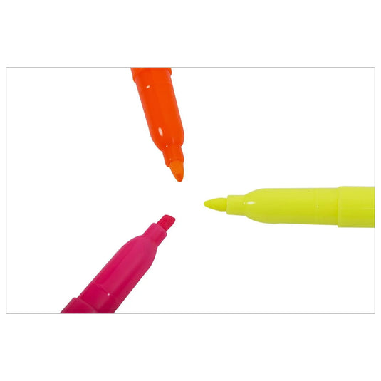 O.WKs. 3-pc "Brite" Hi-liters, Chisel Tip/Yel/Ong/Pnk(HZ)