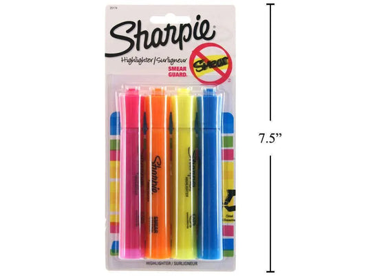 4-Pc Sharpie Highlighters, b/c